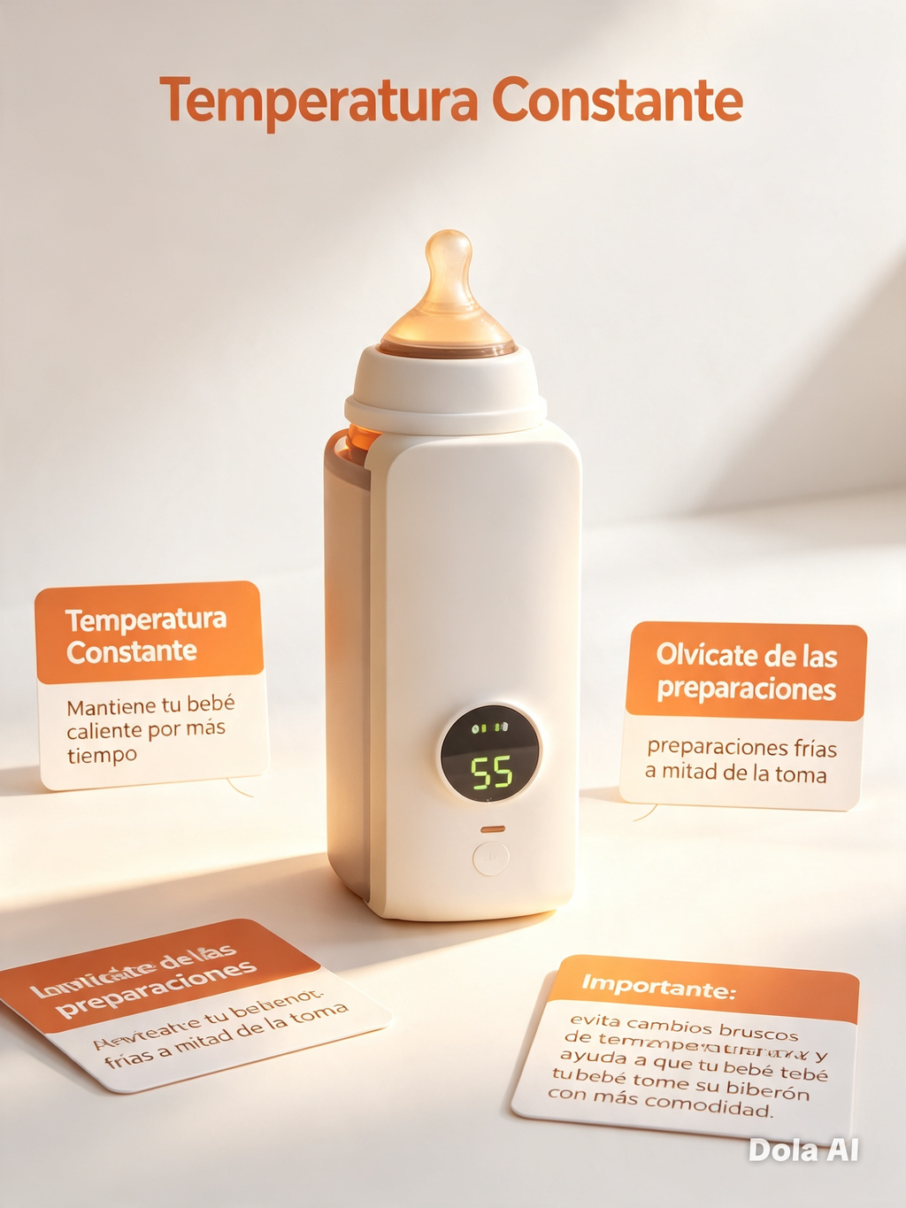 Calienta Biberones Portátil Inteligente | Temperatura Perfecta en Segundos