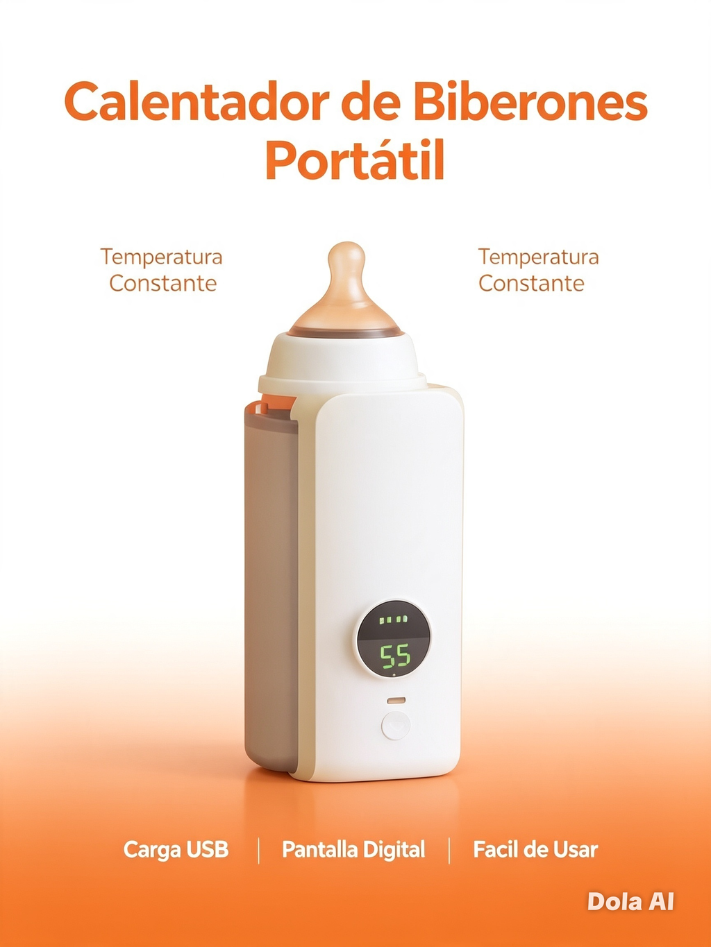 Calienta Biberones Portátil Inteligente | Temperatura Perfecta en Segundos