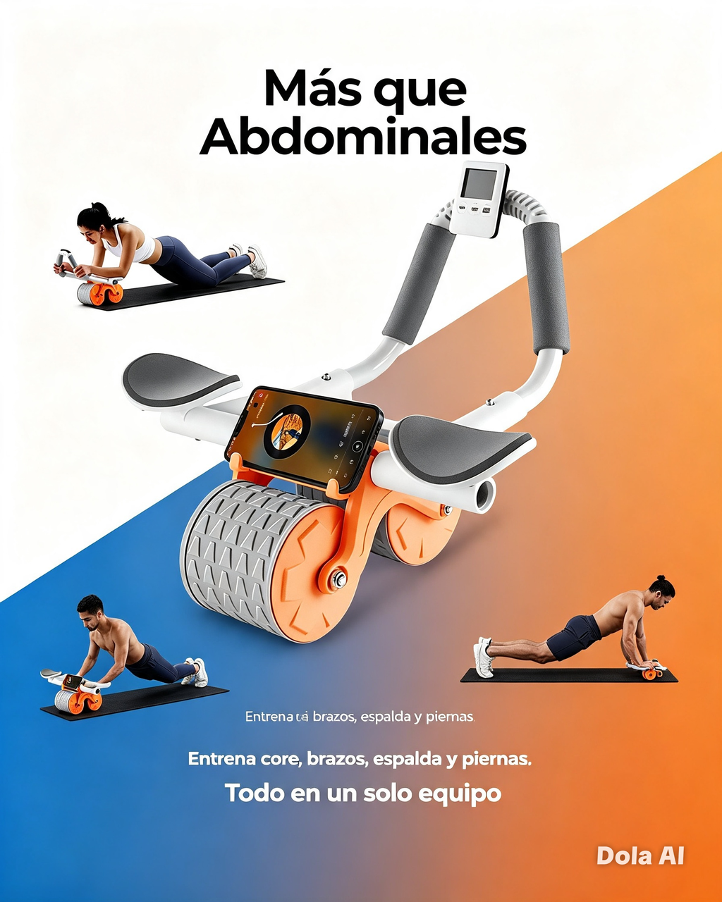Rueda Abdominal Automática con Cronómetro Digital