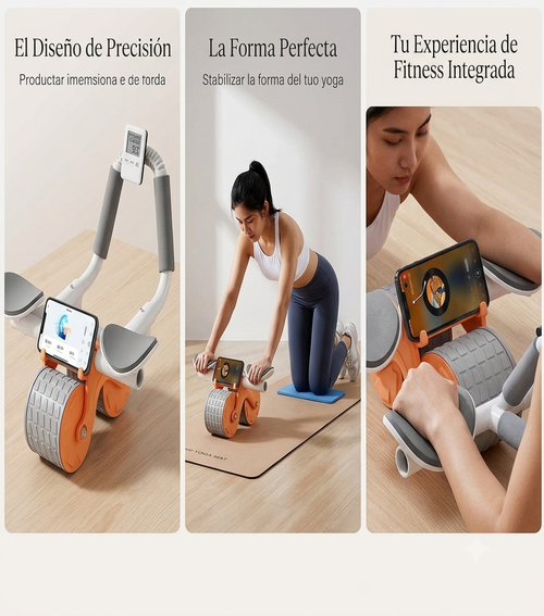 Rueda Abdominal Automática con Cronómetro Digital